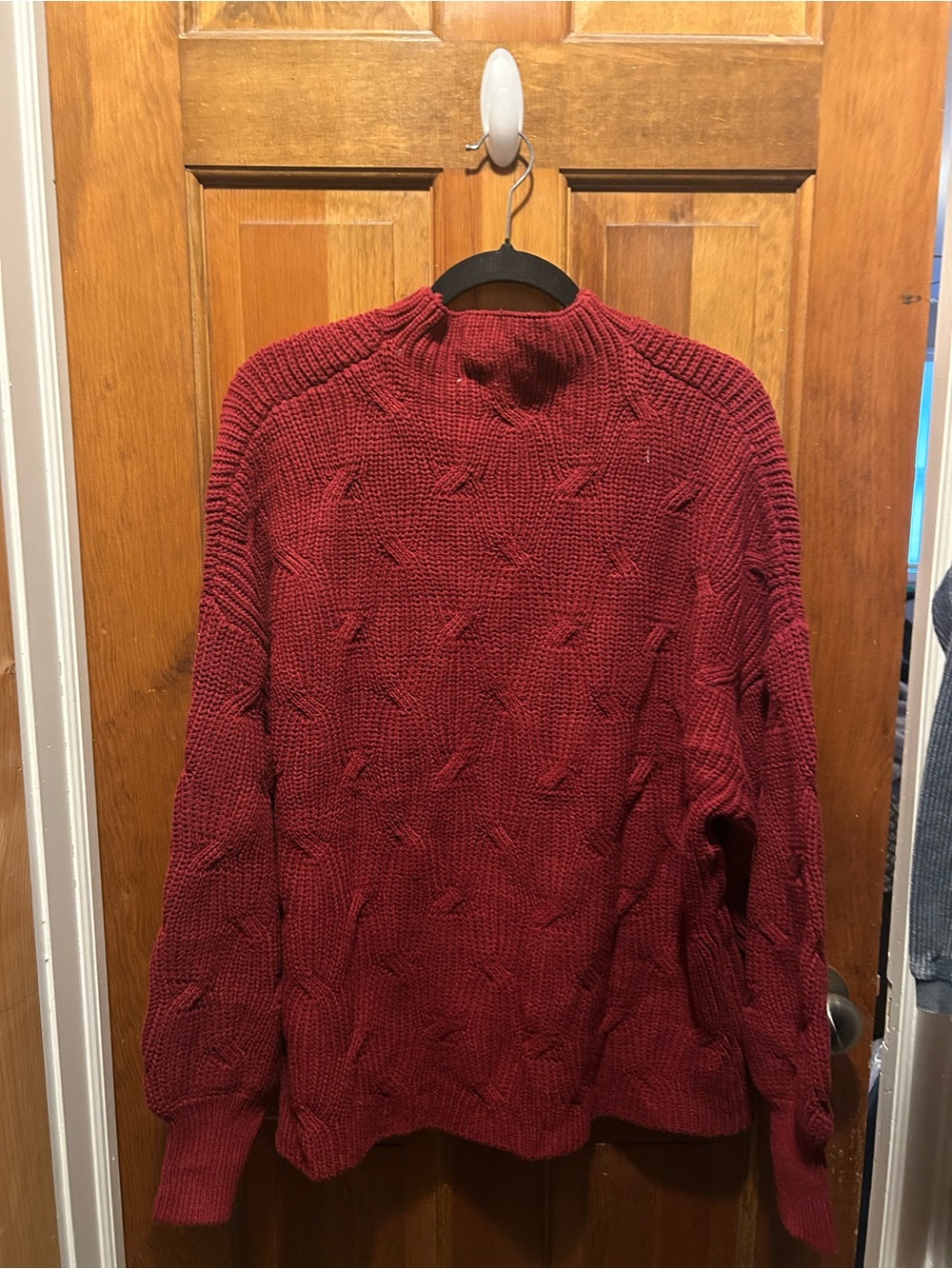 Cozy Chunky Knit Red/Maroon Mockneck Sweater